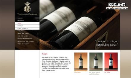 优秀网页设计:大牌葡萄酒、红酒的网站设计（二）