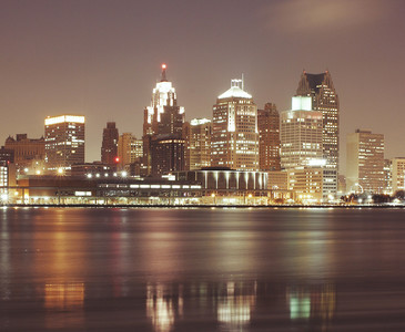 夜景下的底特律