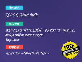 ZCOOL Addict Italic英文字体下载